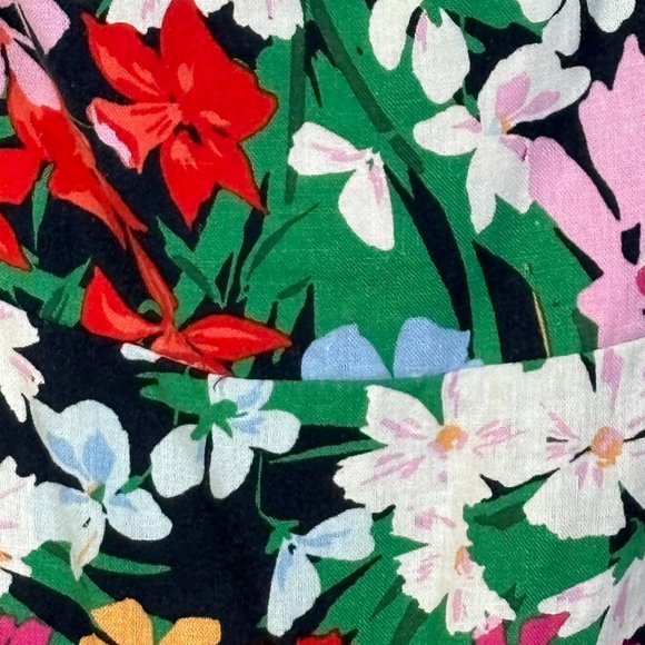 Old Navy Dress Women’s XXL Tall Blue Green Floral Spaghetti Strap Linen Blend - Picture 3 of 16